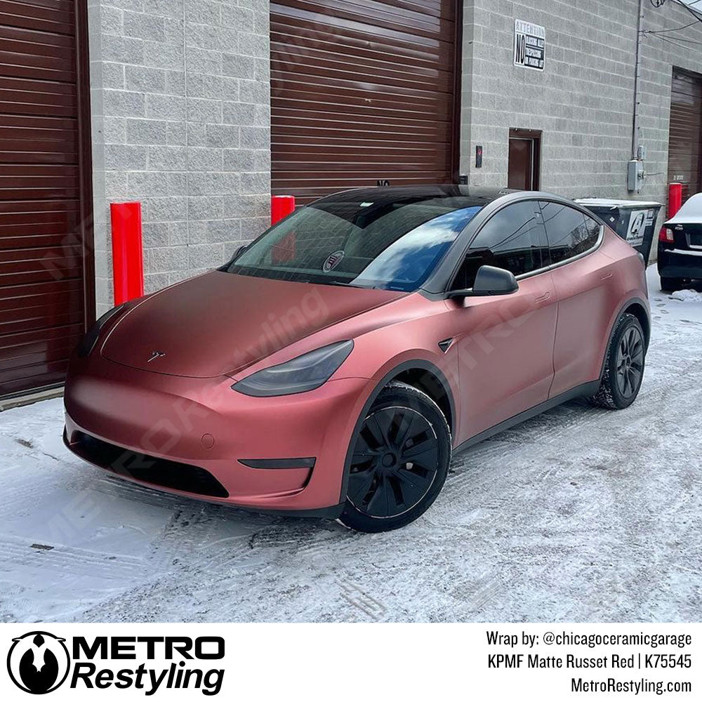 Matte Russet Red Tesla Wrap