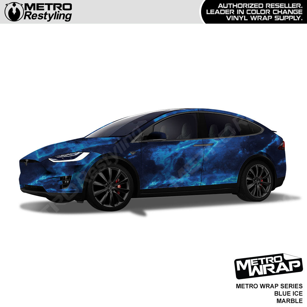 Metro Wrap Blue Ice Marble Vinyl Film