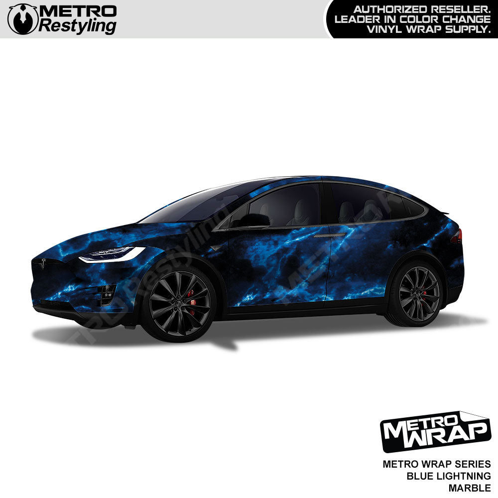 Metro Wrap Blue Lightning Marble Vinyl Film