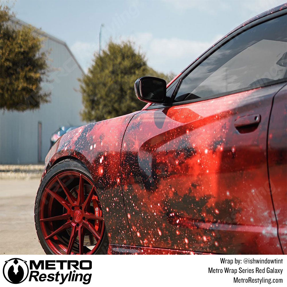 Metro Wrap Red Galaxy Car Wrap