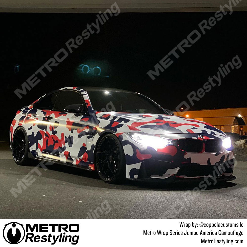 america camouflage bmw vinyl wrap