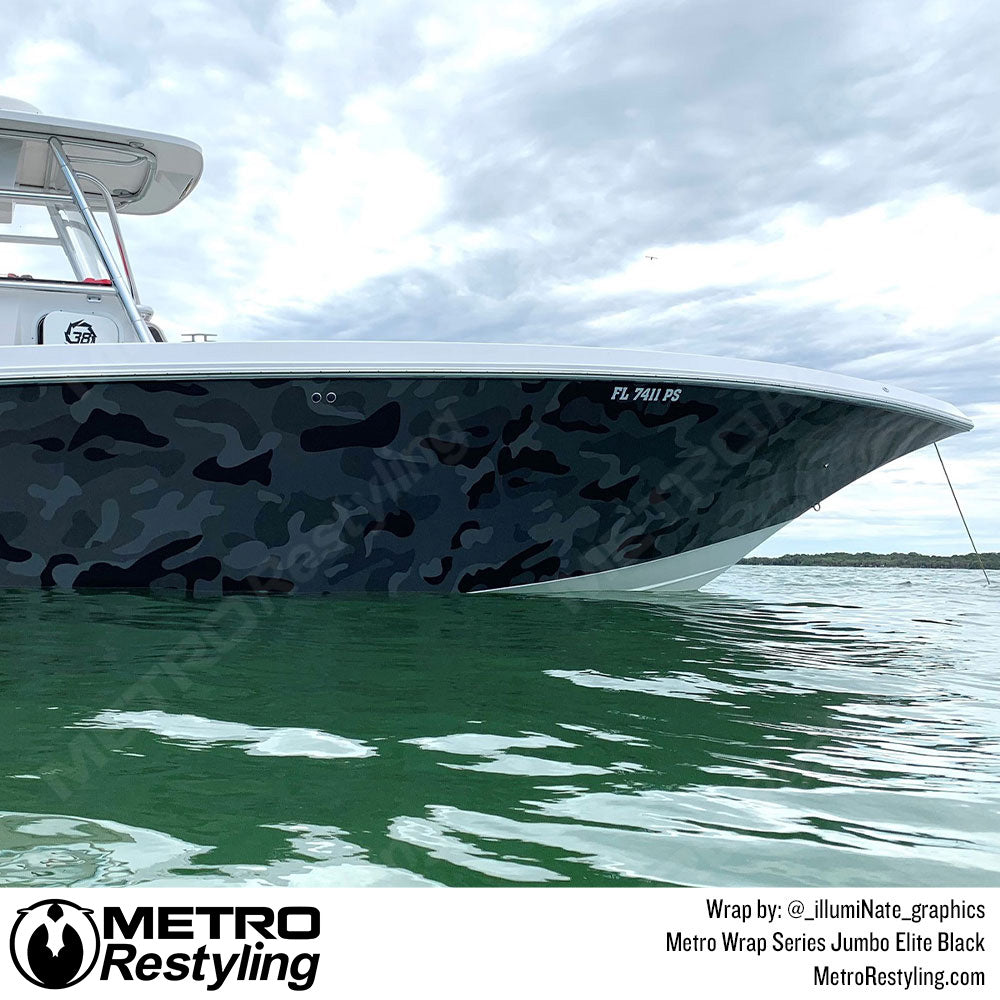 Jumbo elite black camo wrap