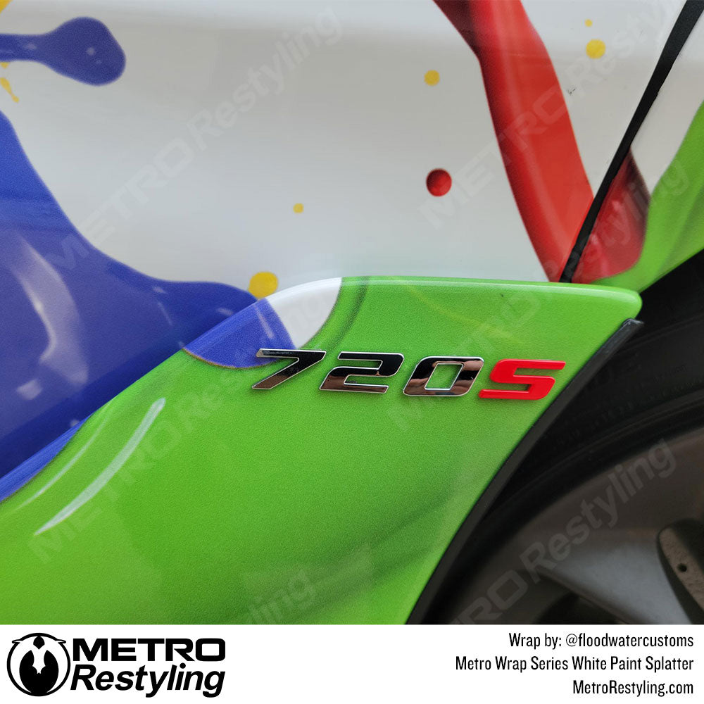 Metro Wrap White Paint Splatter