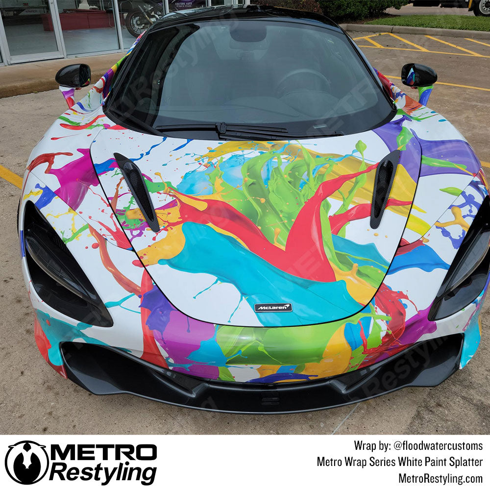 Metro Wrap White Paint Splatter mclaren