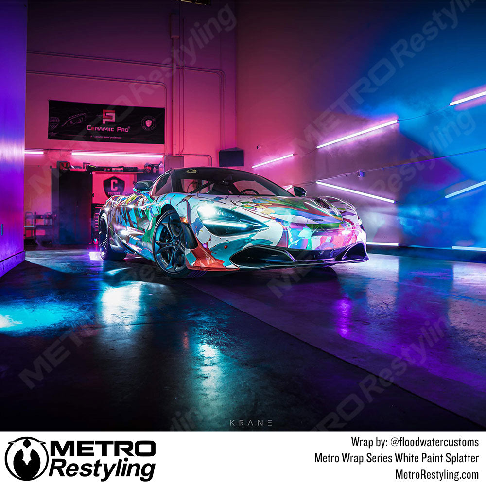 Metro Wrap White Paint Splatter
