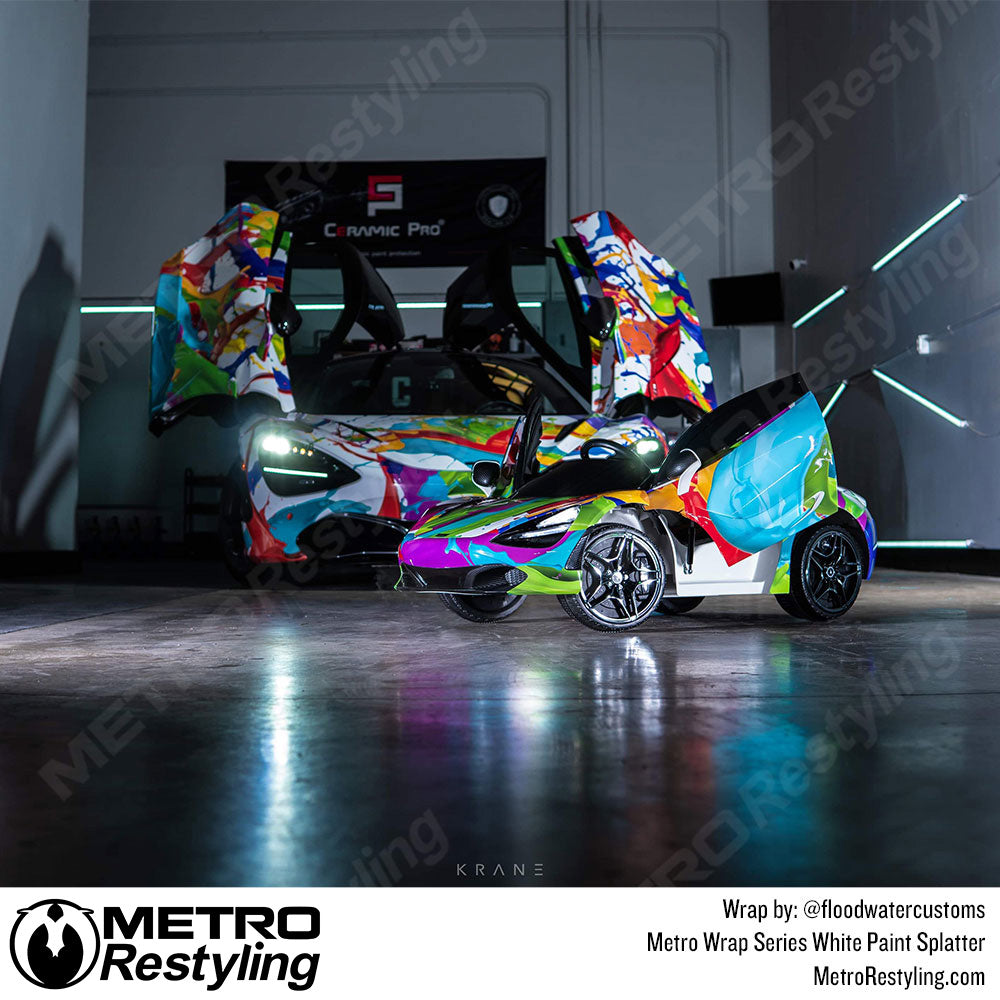 Metro Wrap White Paint Splatter