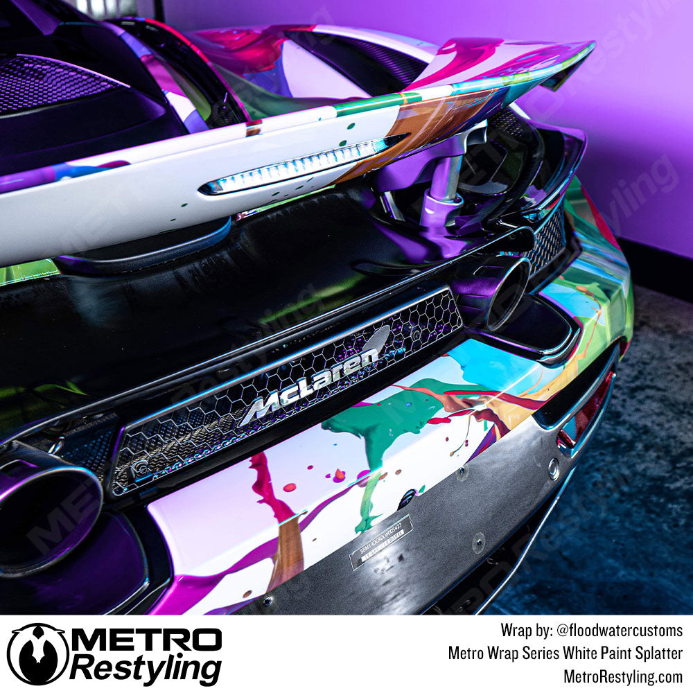 Metro Wrap White Paint Splatter wrap