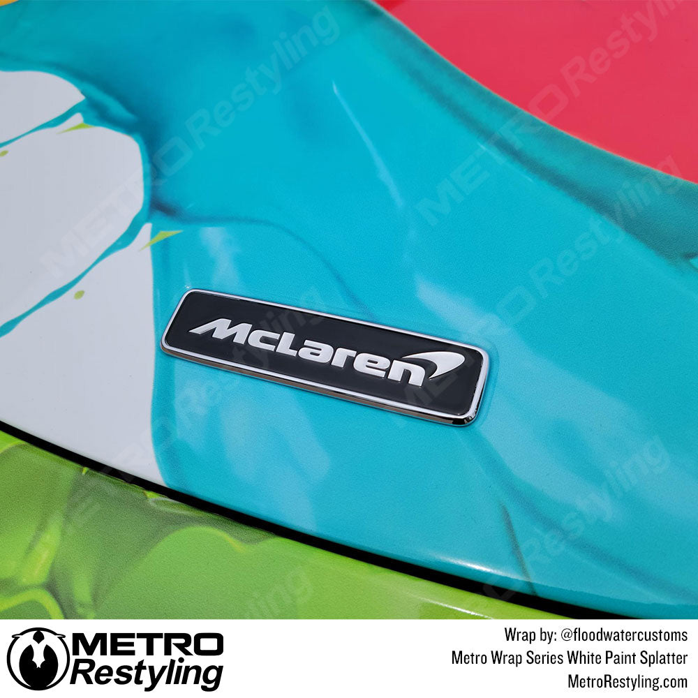 Metro Wrap White Paint Splatter mclaren wrap