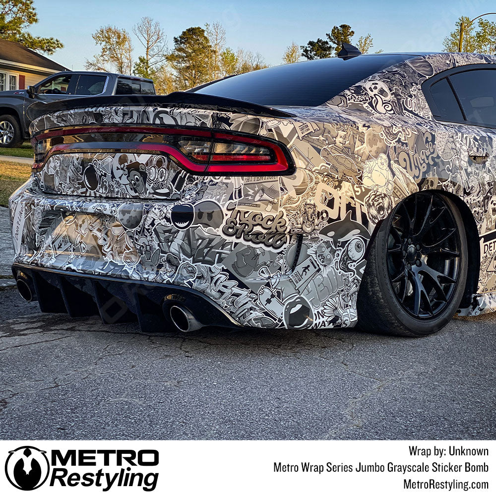 Metro Wrap Jumbo Grayscale Sticker Bomb Vinyl