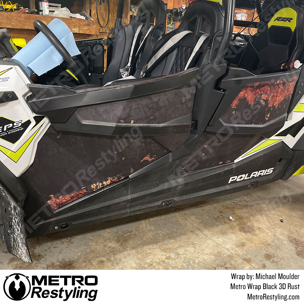 Black 3D Rust ATV Wrap