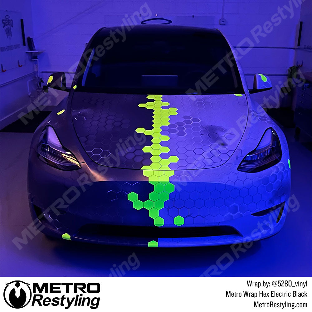 electric black tesla wrap