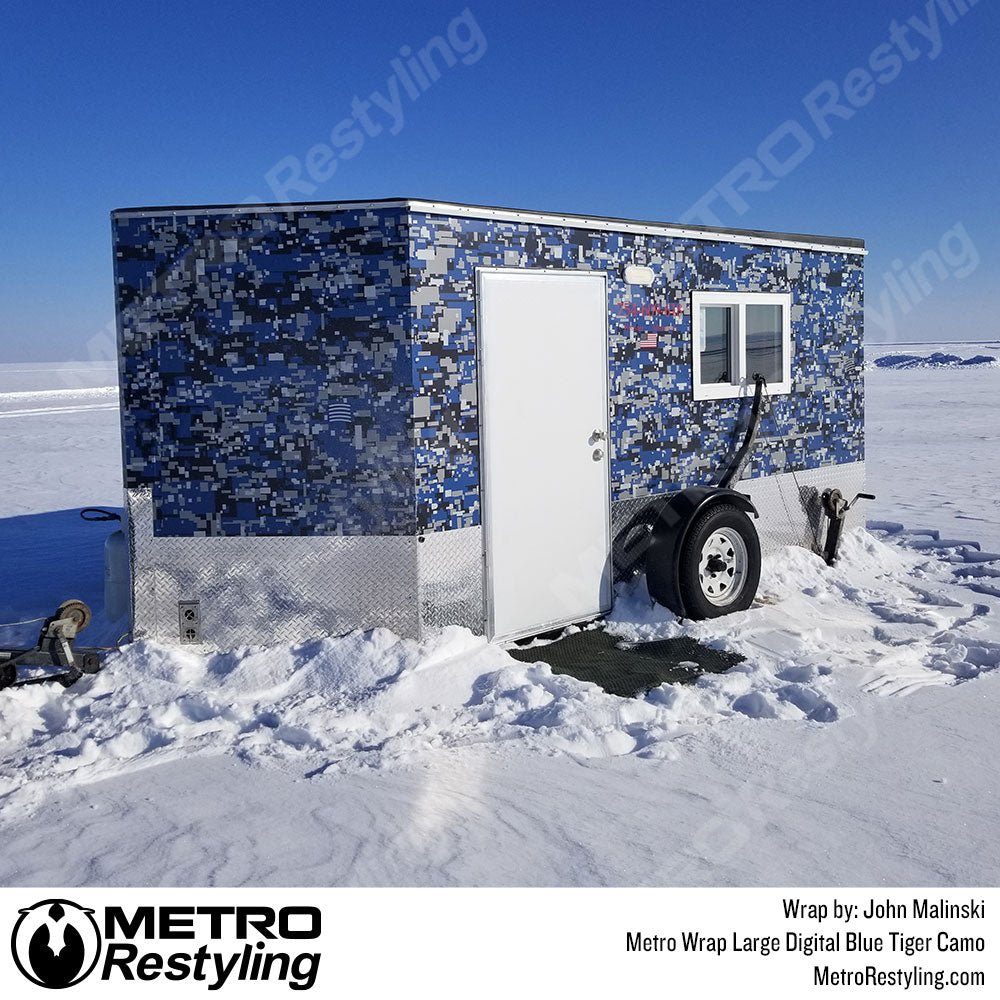 digital blue tiger trailer wrap