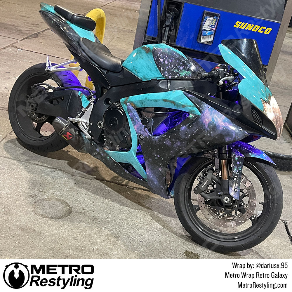 Retro Galaxy Motorcycle Wrap
