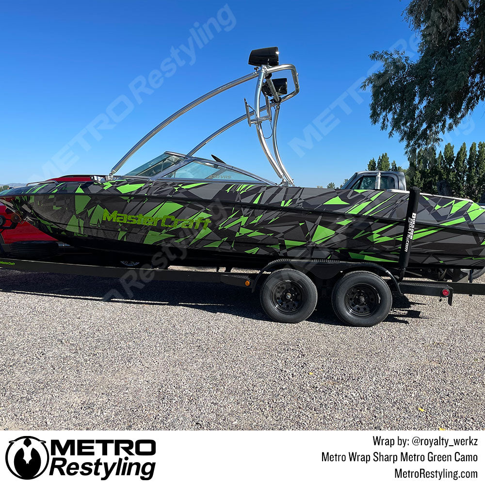 sharp metro green boat wrap