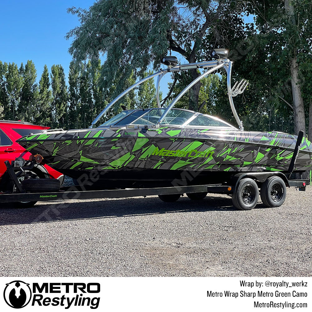 sharp metro green boat wrap