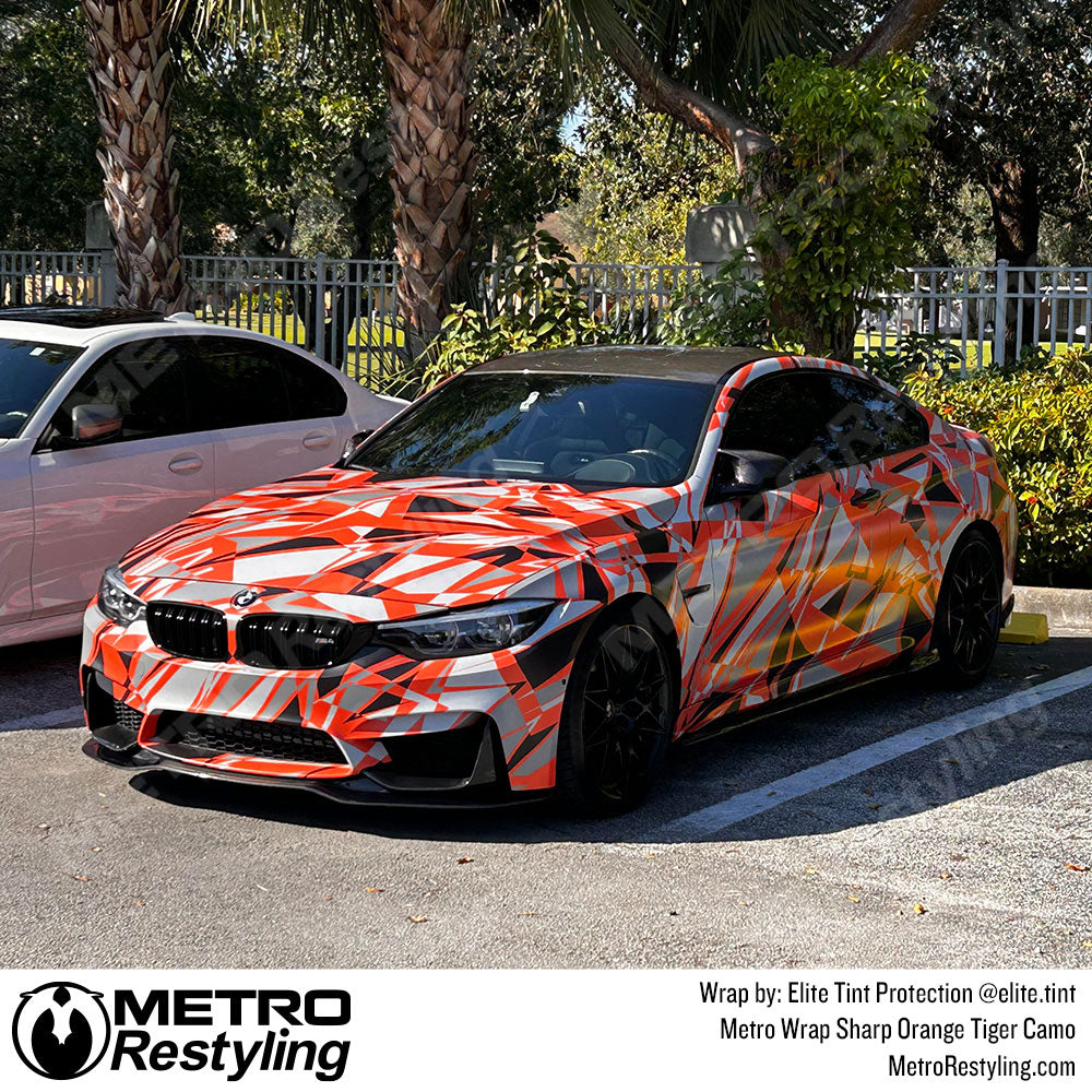 Sharp Orange Tiger BMW wrap