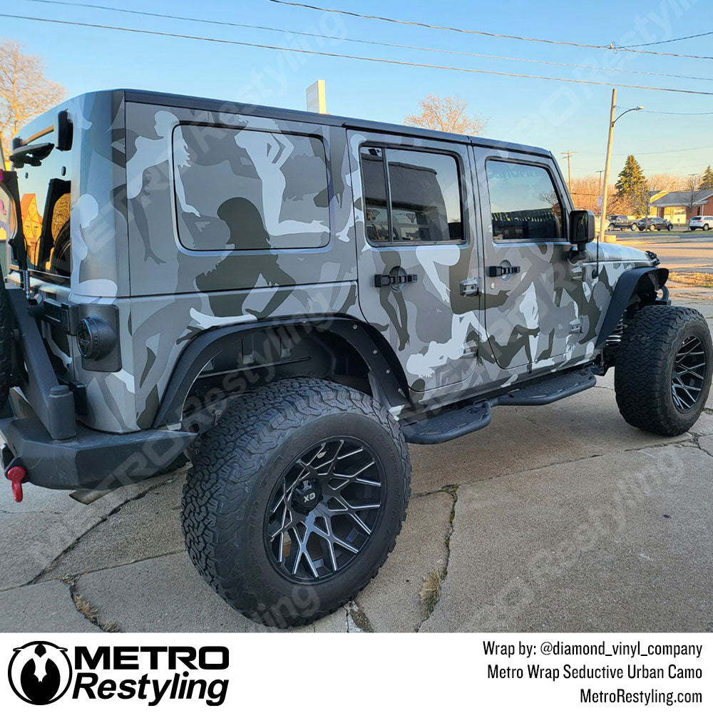 seductive camo jeep wrangler wrap