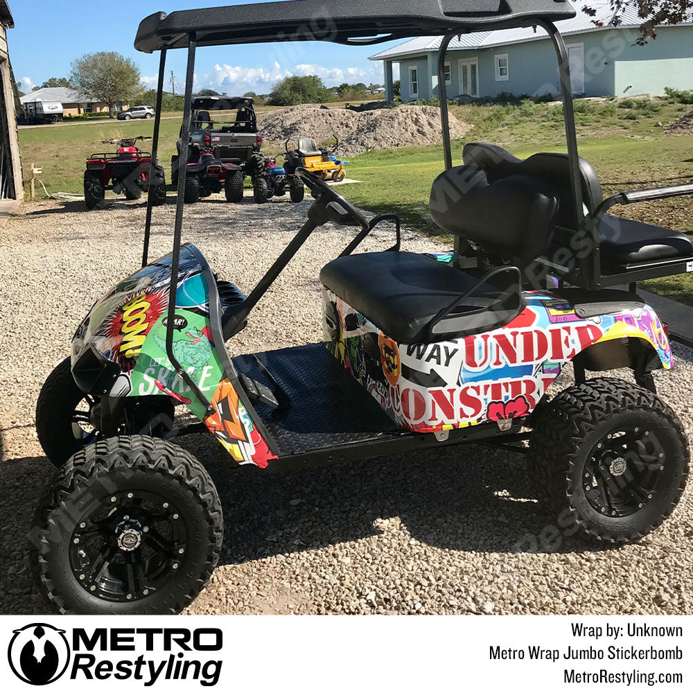 Golf Cart Sticker Bomb Wrap