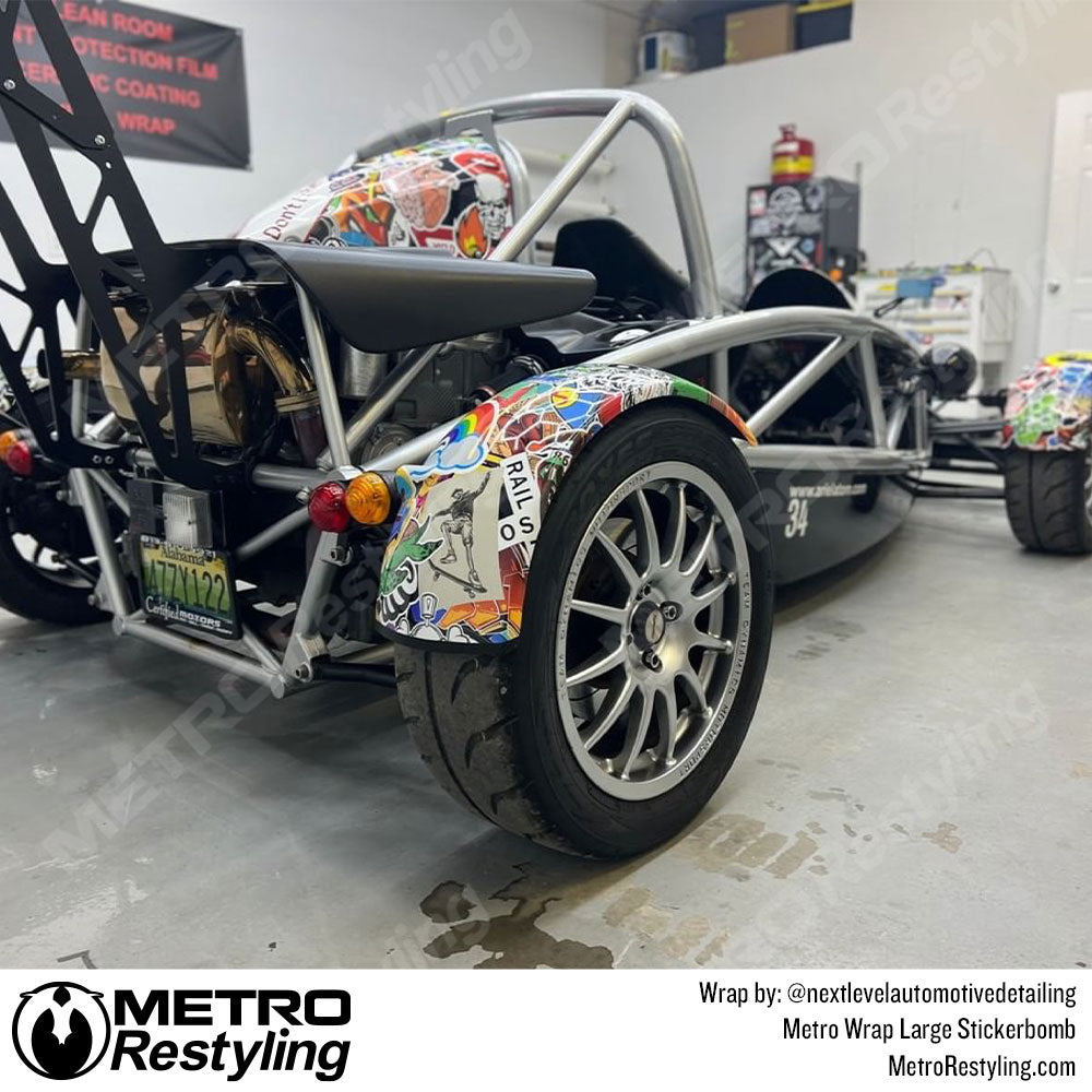 Sticker Bomb Race car vinyl wrap