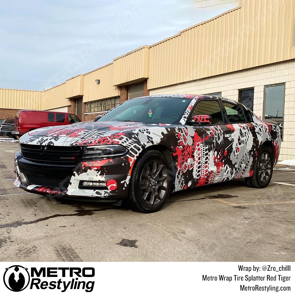 Tire Splatter Red Tiger Wrap