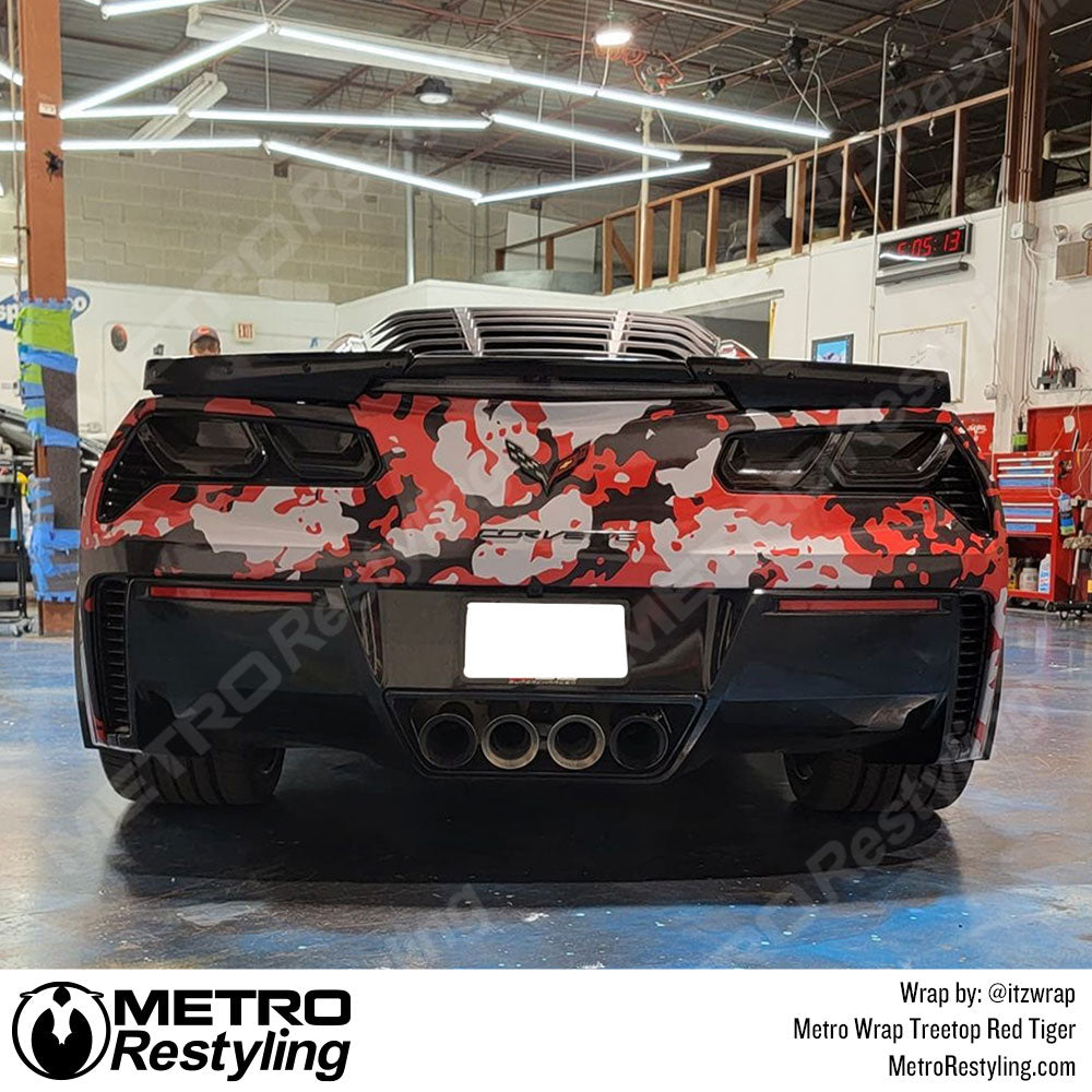 Chevy Red Tiger Vinyl Wrap