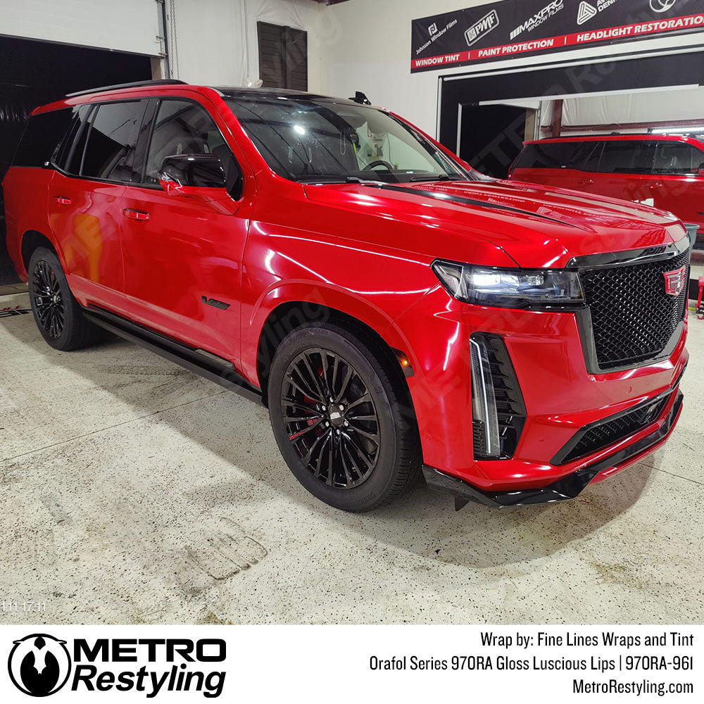 Bright Red Cadillac Wrap