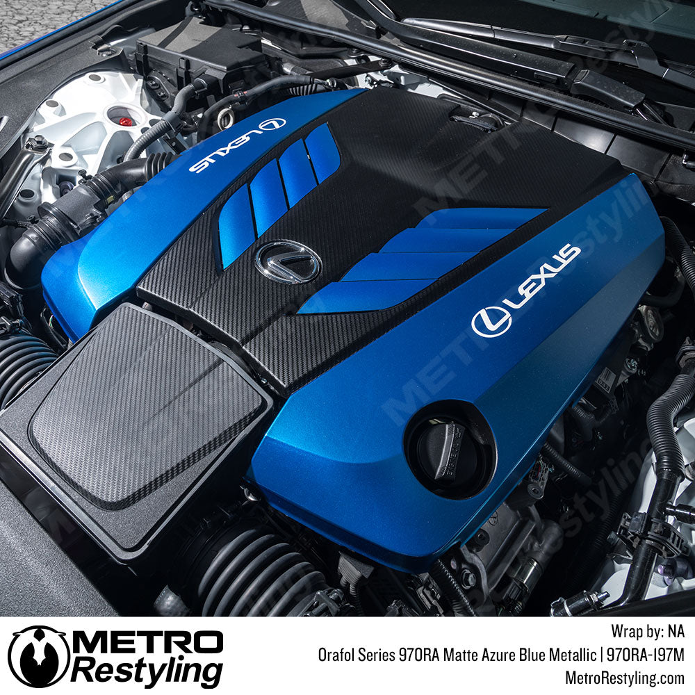 Blue Metallic Engine Vinyl Wrap