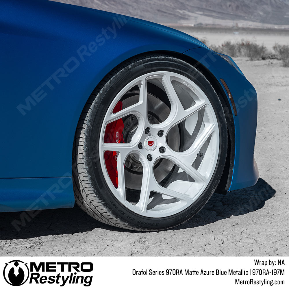 Bright Blue Metallic Car Wrap