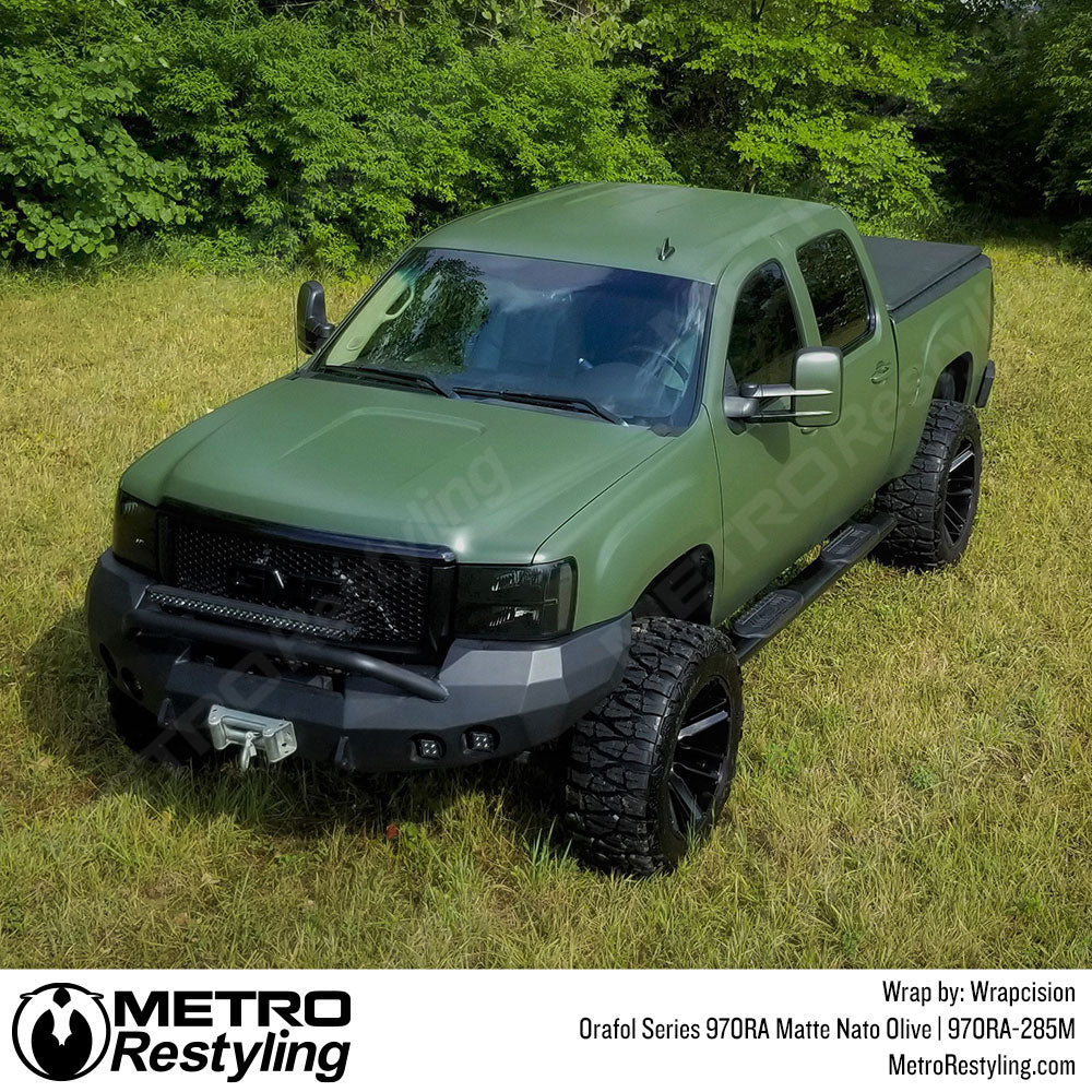 GMC Matte Green Truck Wrap