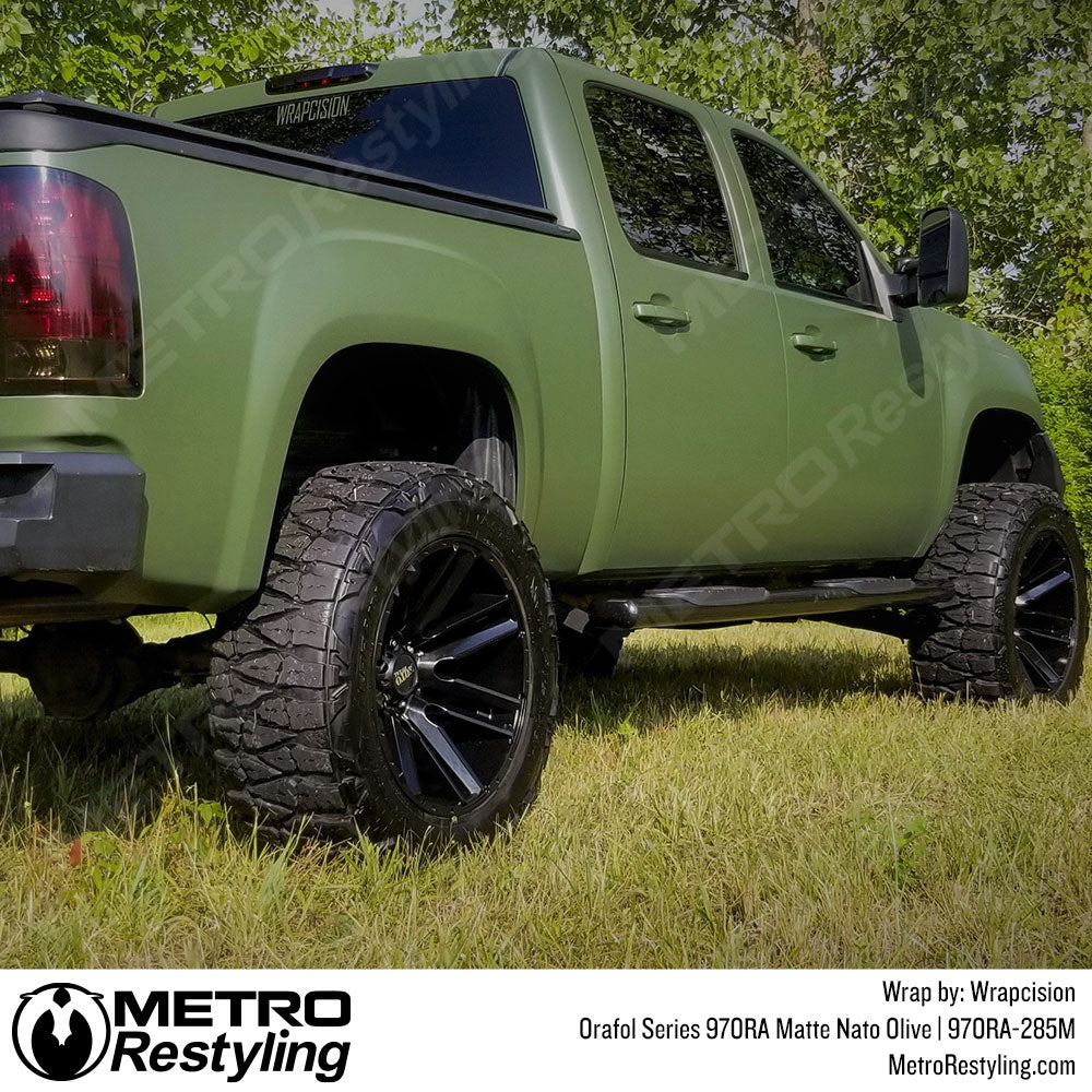 GMC Military Green Car Wrap