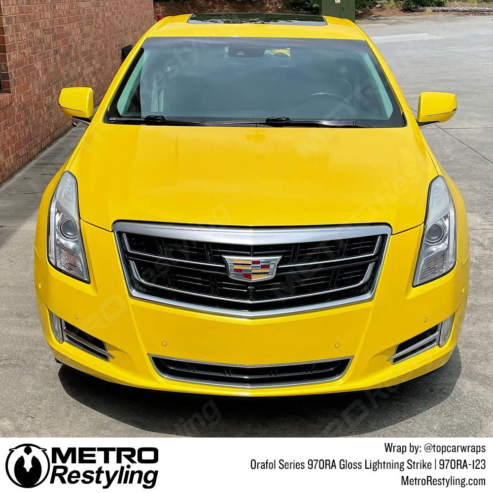 gloss yellow cadillac wrap
