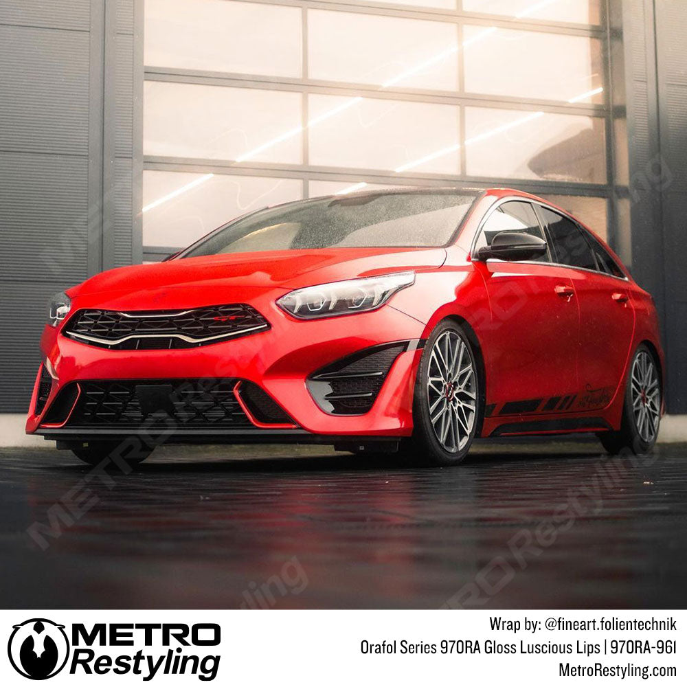 Gloss Bright Red Kia Car Wrap