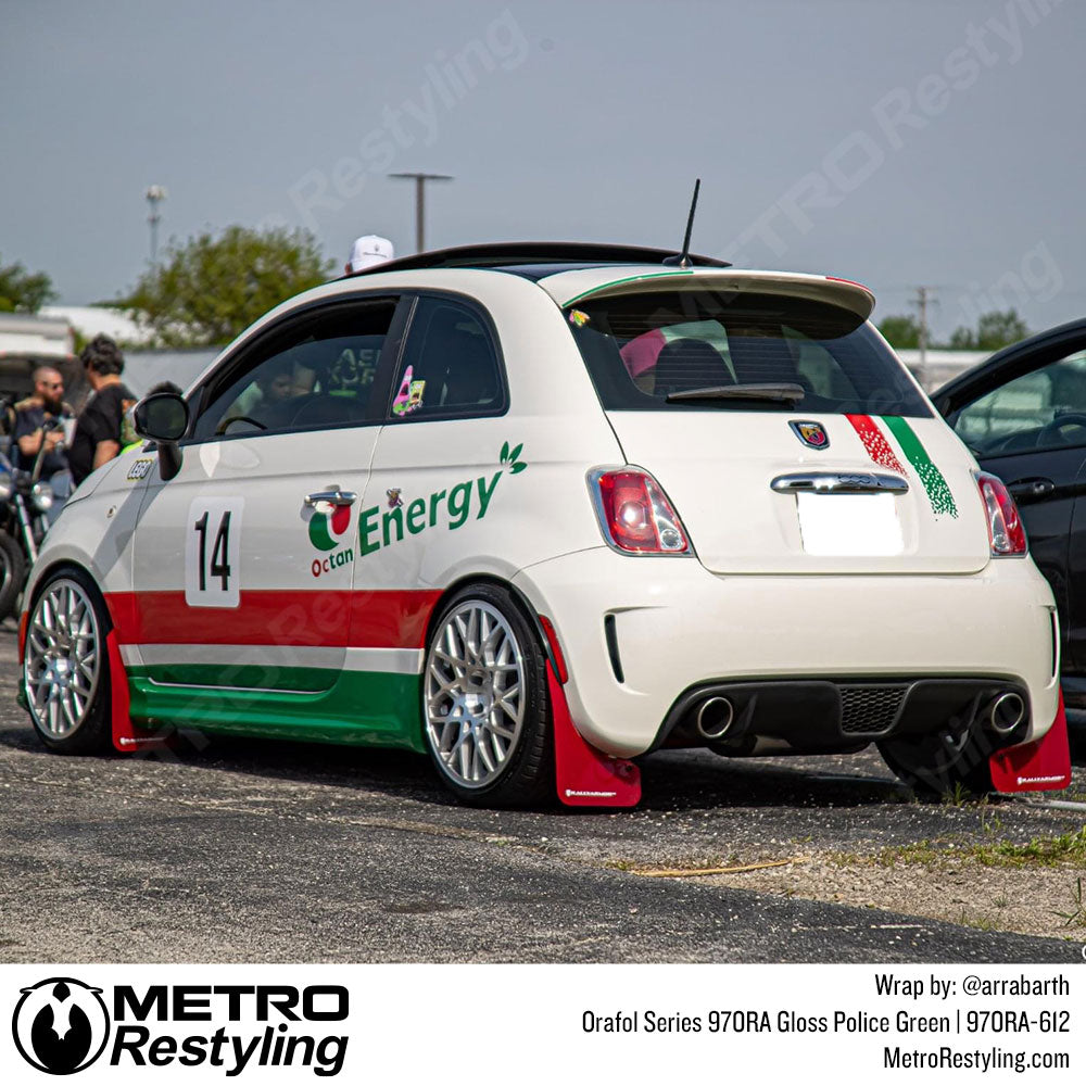 Gloss Police Green Fiat Wrap