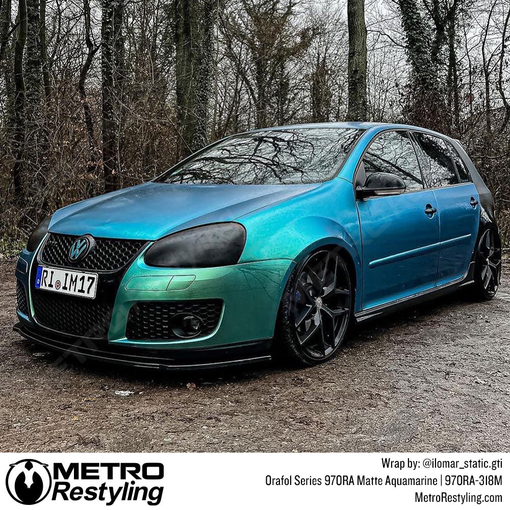 Aqua Blue Volkswagen GTI Wrap