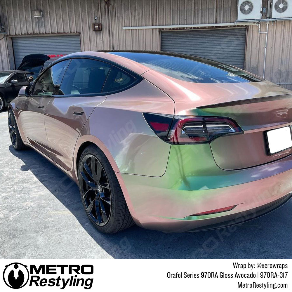 Iridescent Glossy Tesla Wrap