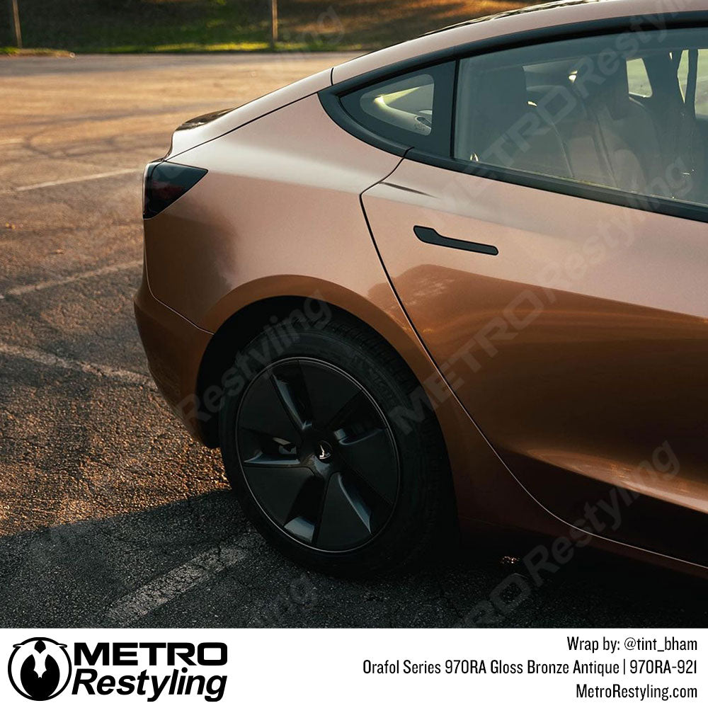 Glossy bronze tesla vinyl