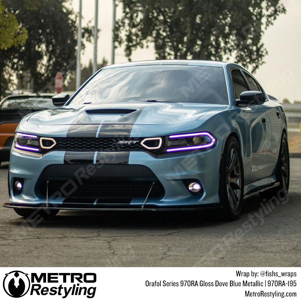 Dove Blue Metallic Dodge Wrap
