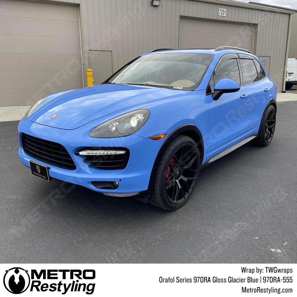Gloss Glacier Blue Porsche Wrap