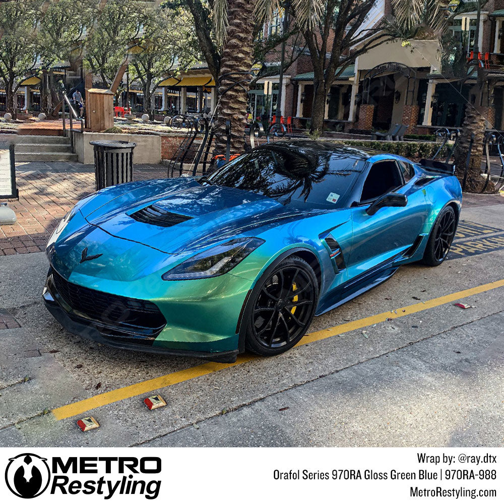 Glossy Green Blue Car Wrap