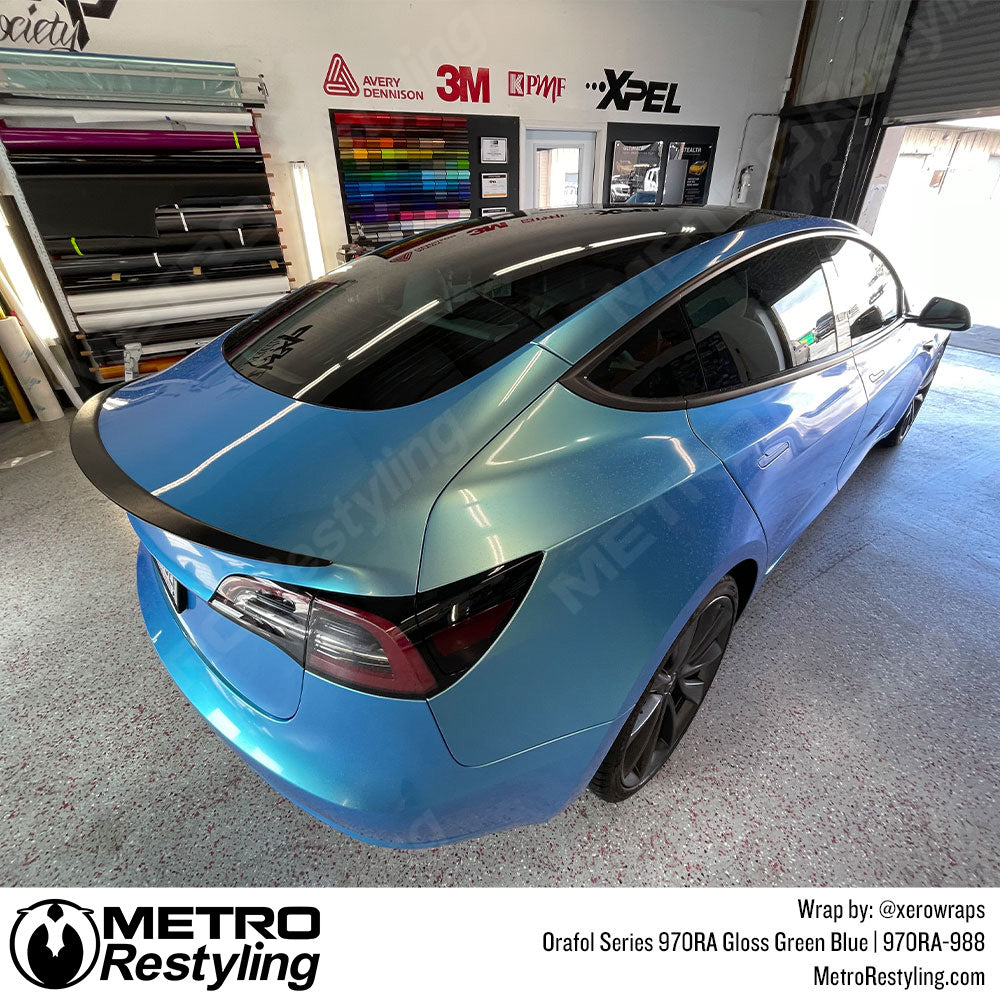 Tesla Green Blue Wrap