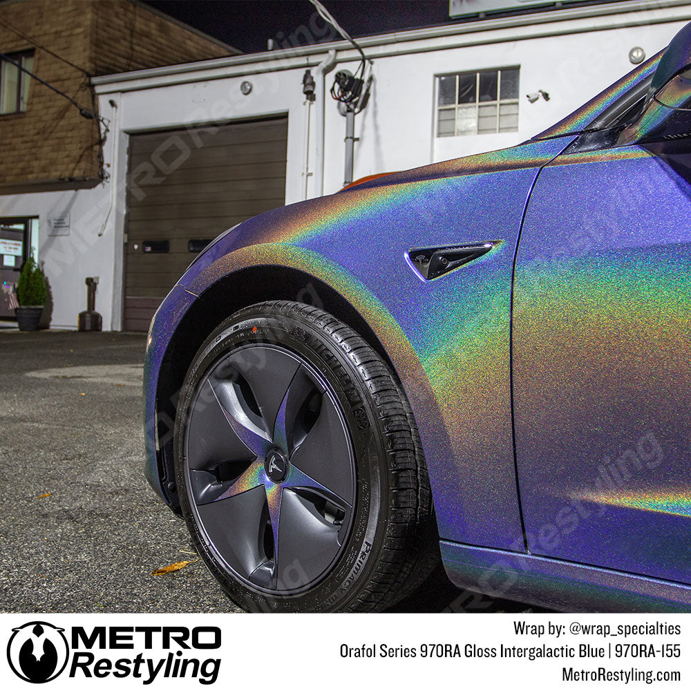 Tesla Blue Glossy Car Wrap