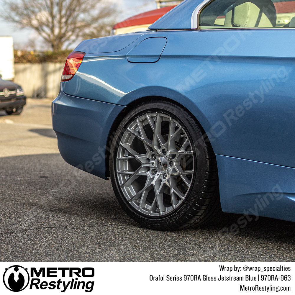 BMW gloss blue vinyl wrap