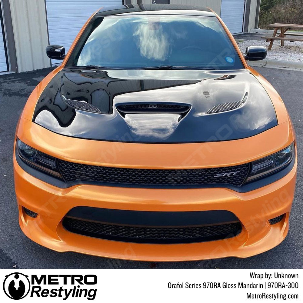 SRT Car Wrapped in Gloss Orange
