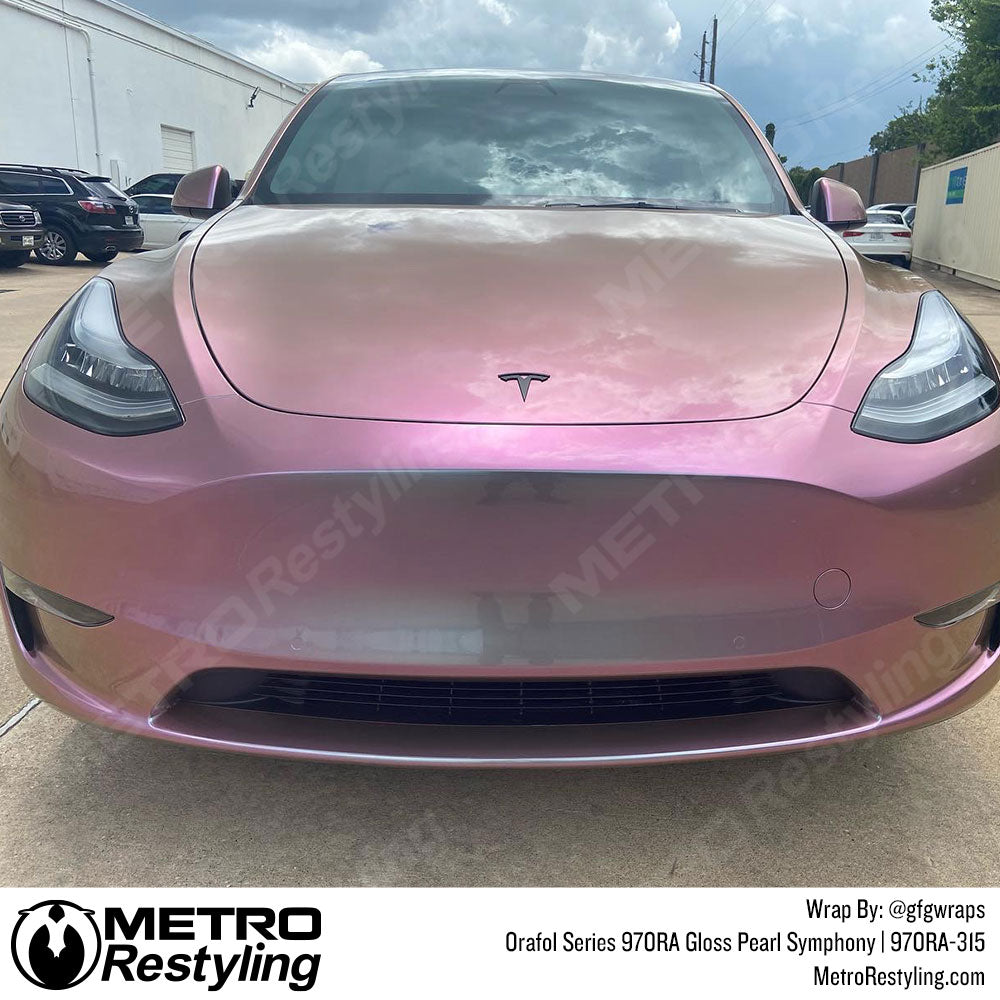 Gloss Pearl Pink Tesla Wrap
