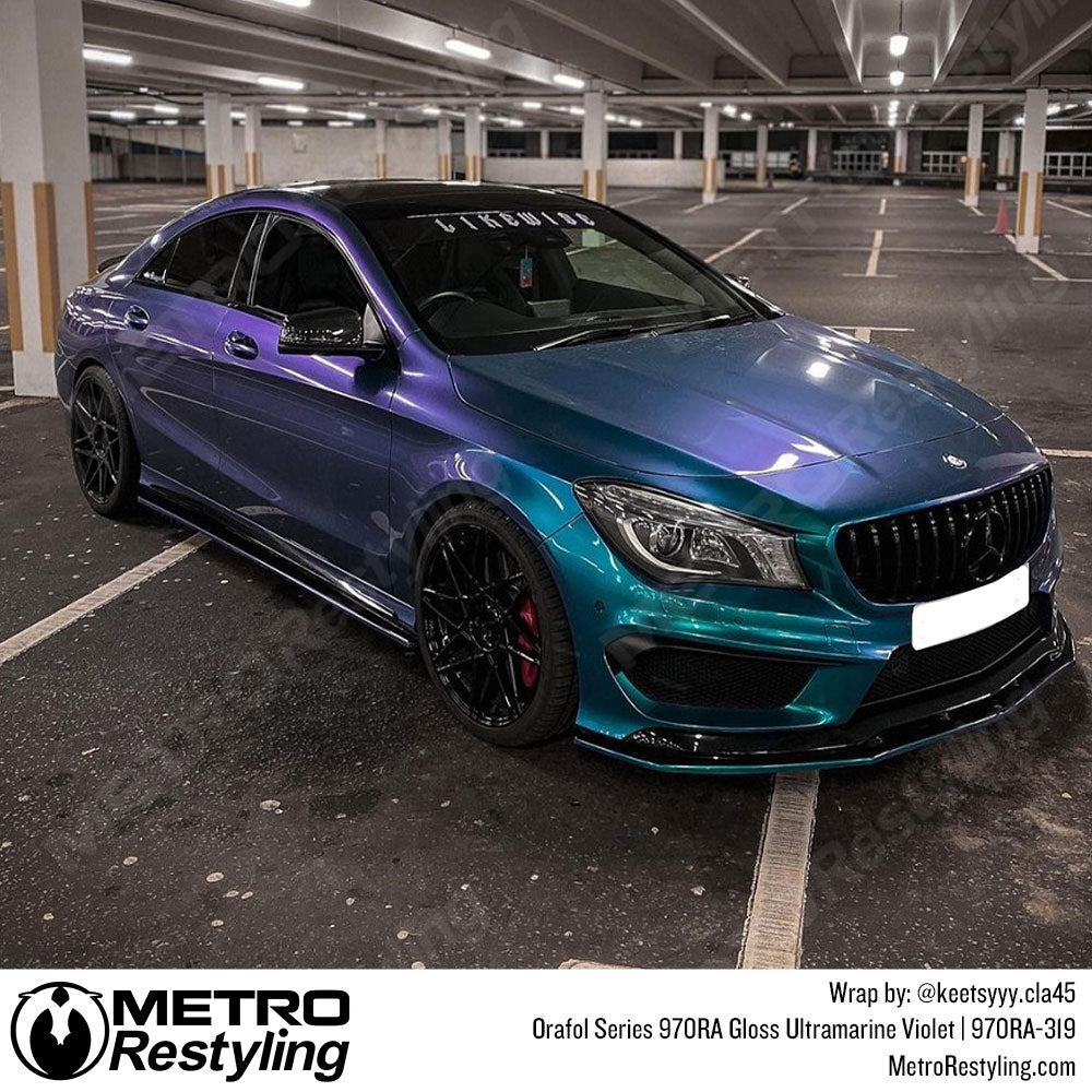 Glossy Blue Car Wrap