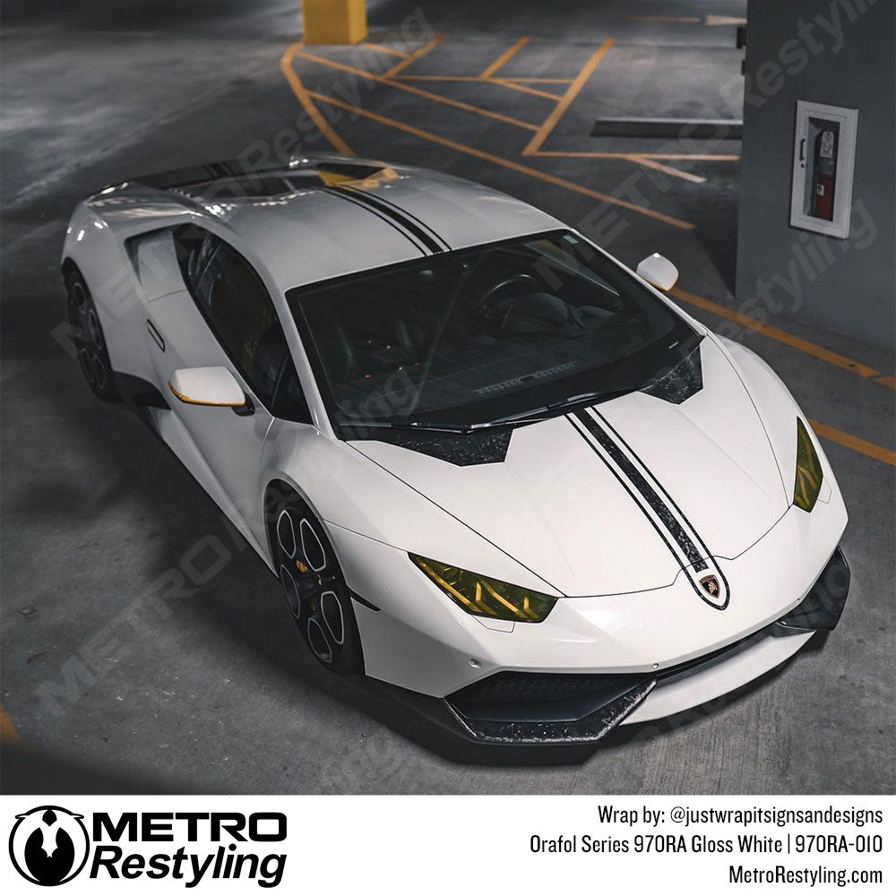 White Lambo Car Wrap