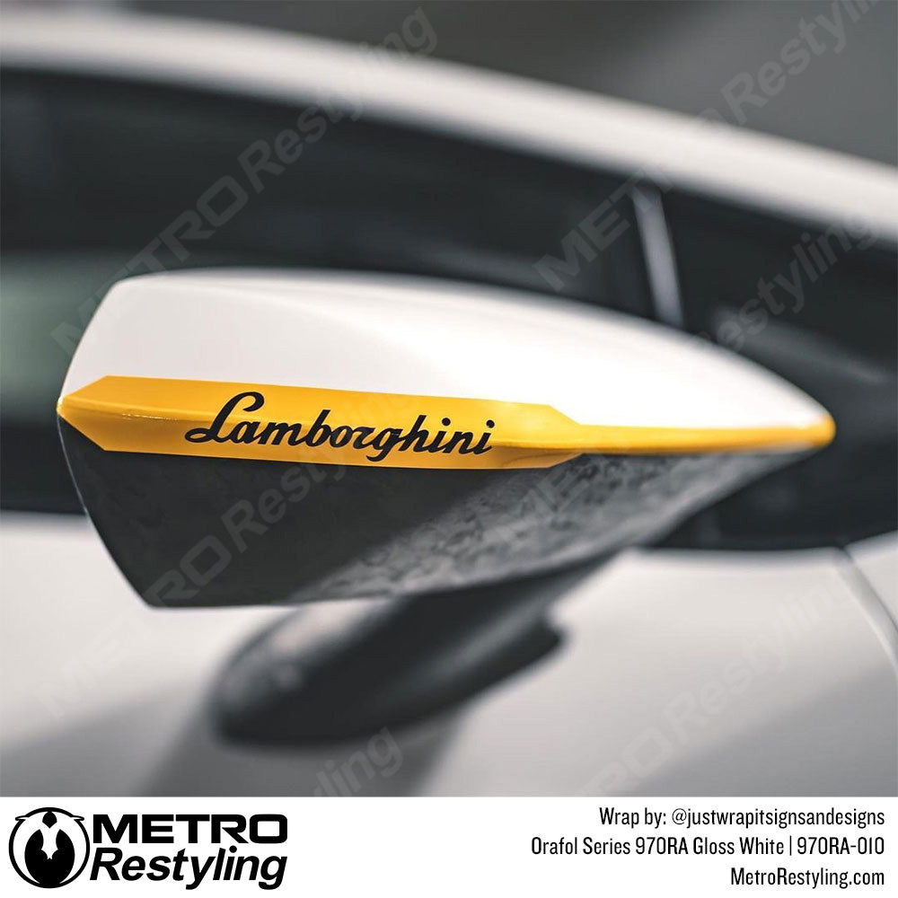 White Lambo Glossy Vinyl Wrap