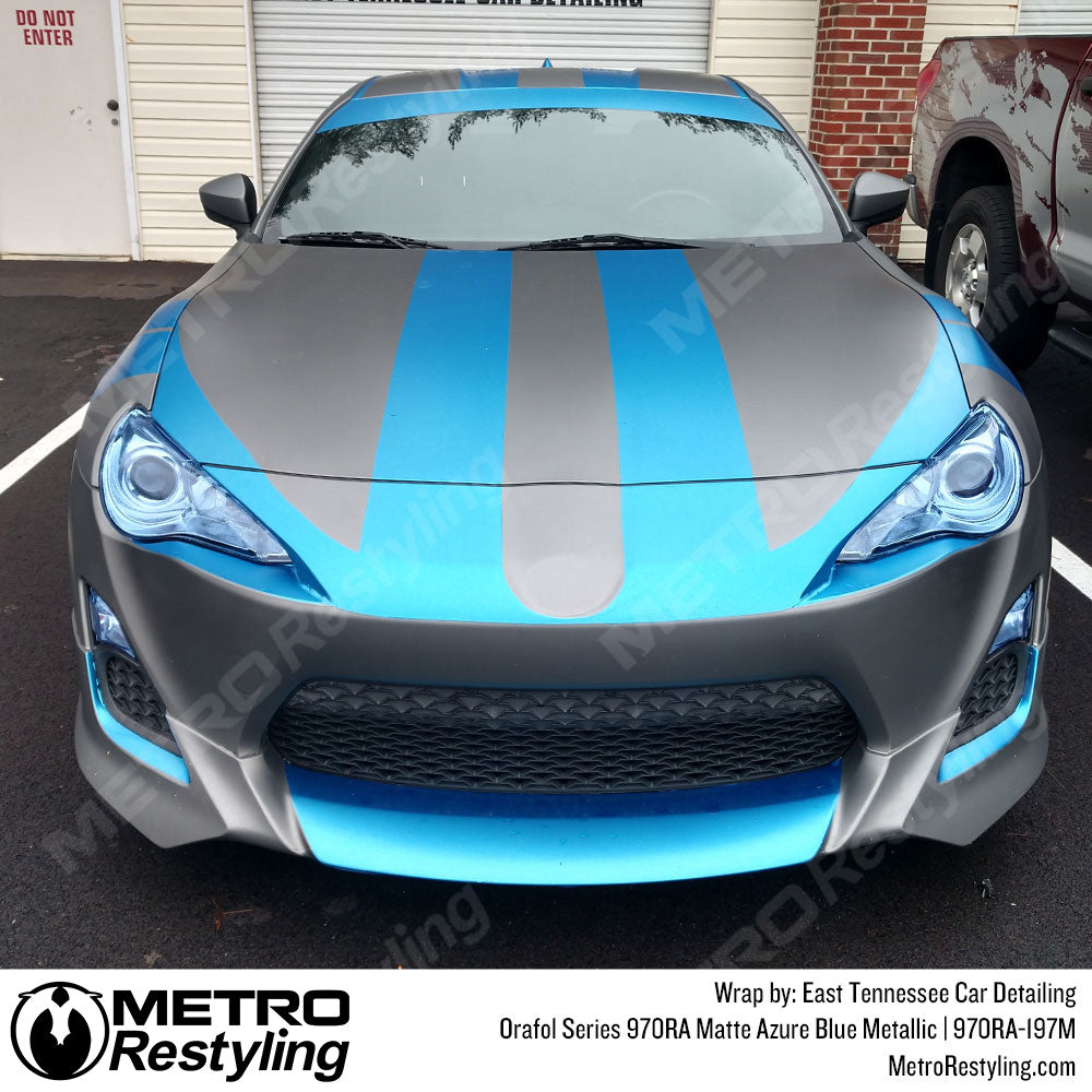 Blue Metallic Car Wrap