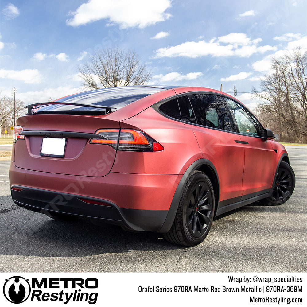 Red Brown Tesla Wrap