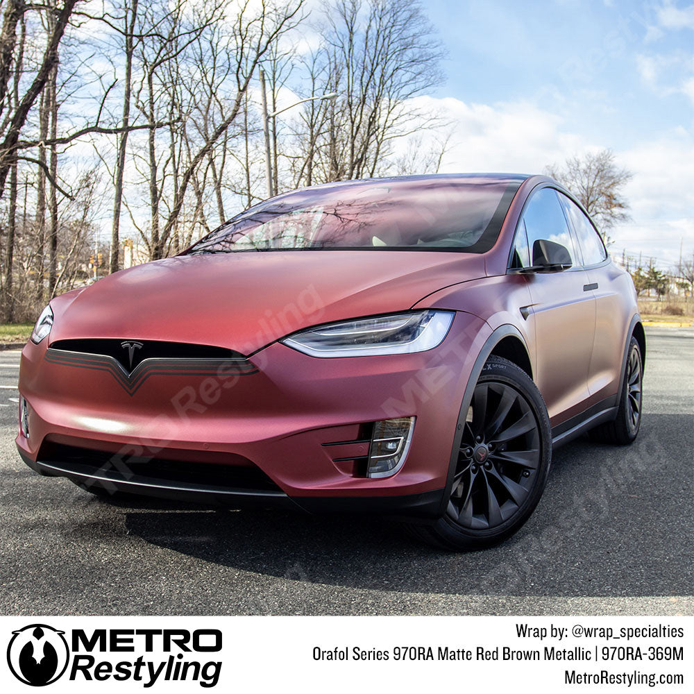 Red Brown Tesla Wrap